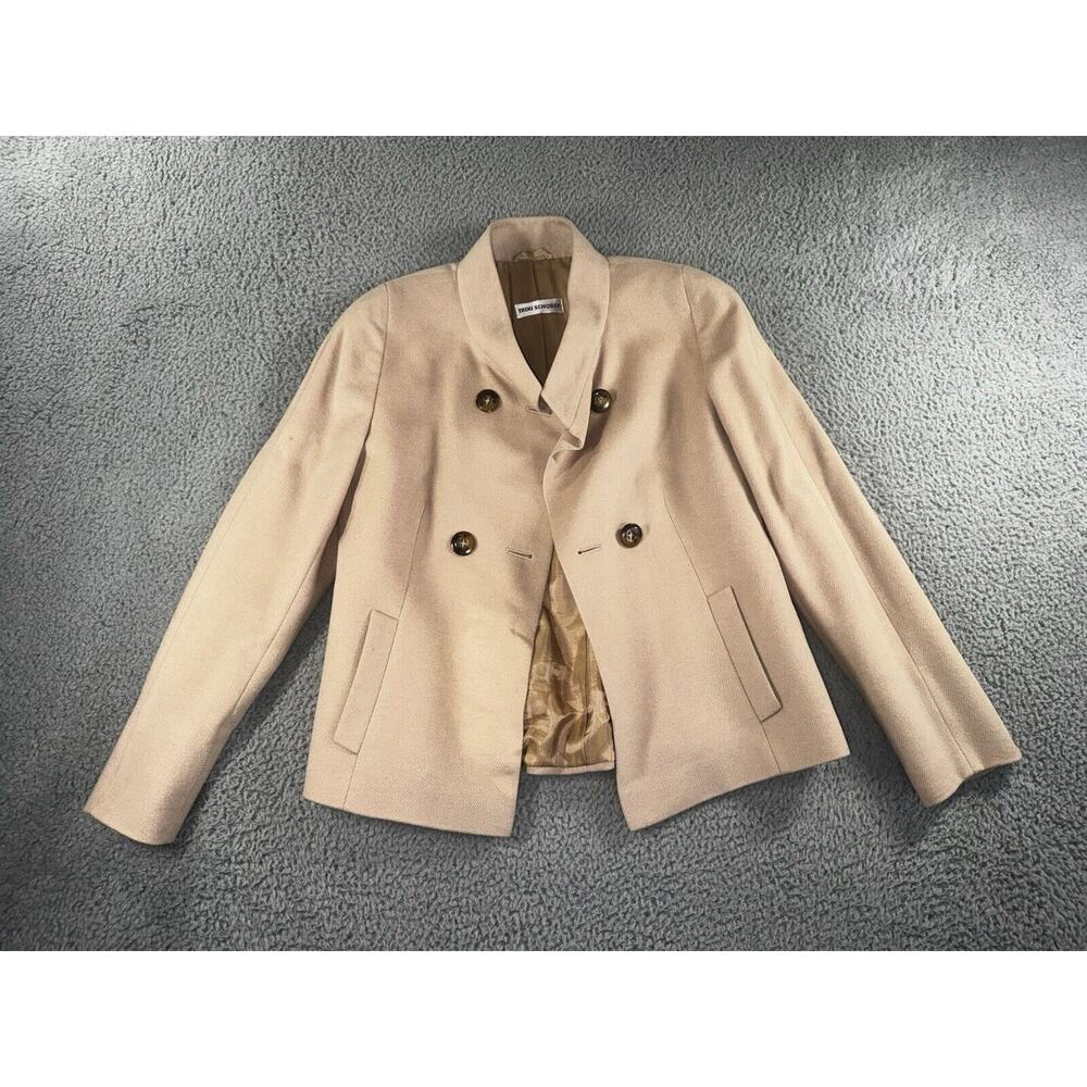 Trixi Schober Jacket Women 4 Double Breasted New Wool Angora Old Money Chic